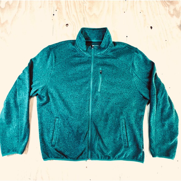 Ocean + Coast Green & Black Blended Material Athletic Workout Jacket 3 Pocket XL - Picture 1 of 15